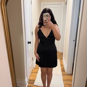 Shasa Black Mini Dress with White Accents